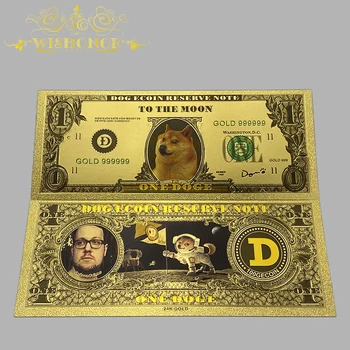1-10vnt Gražus Dovanos 1-100 Bitcoin ir Dogecoin Su Gražus Rėmas 24k Aukso Folija Surinkimo