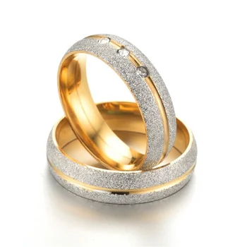 1 Vnt. Titano Plieno Pora Aukso Žiedas Matinio Modelis Vestuvių Vyrų ir Moterų Įsitraukimą Papuošalų Mados Dovana Žiedas