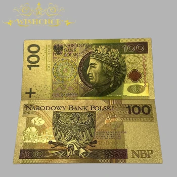 10vnt/daug Geriausią Kainą Spalva Lenkija Banknotų 50 100 200 500 Zlotų Banknotų į 24K Auksu Surinkimo