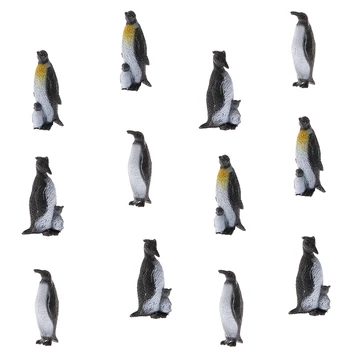 12 Vienetų mažo Dydžio, Plastikinis Pingvinas Modelis Vaikams, Vaikiška Kolekcines