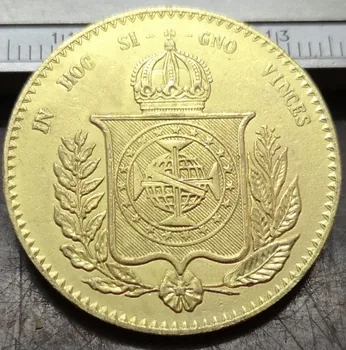 1851 Brazilija 20000 Reis - Pedro II 22K Aukso spalvos Moneta