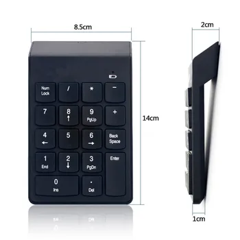 2.4 GHz Wireless Keyboard Mini Klaviatūra USB Skaitinė Klaviatūra Numpad 18 Klavišus Belaidžio Numeris Skaičių Klaviatūros Nešiojamas Kompiuteris