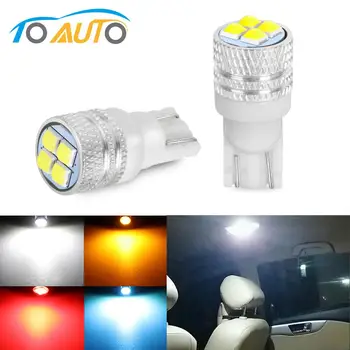 2vnt W5W LED T10 LED Lemputės Auto Automobilių Žibintai 194 168 6000K Balta Licenciją Plokštelės Lemputės Skaitymui Pleišto Dome Vidaus Lemputė, Posūkio Lemputė 12V