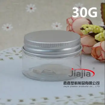 30 gramų išvalyti/ruda/raudona PET Jar,30g PET Tuščias Kosmetikos Grietinėlės Indelį su Sidabro Aliuminio Dangtelis Makiažas Pakuotės PASIDARYK pats Losjonas Bakas