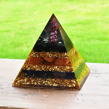4.7 Colių Didžiulis Orgonite Obsidianas Ir Raudonojo Smiltainio 12cm Orgone Energijos Piramidės Didelis Emf Apsauga/Gydymo Ir Meditacijos Čakra