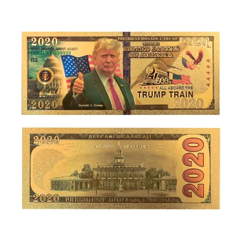 4pcs/daug Donald Trump 2020USA Doleris Aukso Banknotų Prop Pinigų Amerika Bankas Pažymi, Suasmenintų Dovanų