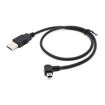 50cm MINI USB duomenų kabeliu 90 Laipsnių kampu MINI-B male, kad USB2.0 Male duomenų ir įkrovos kabelis