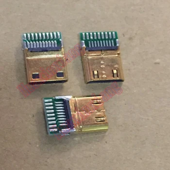 50PCS/Daug MINI HDMI Male Jack/Plug Jungtis 19P su PCB Lenta Golde-Padengti 19PIN C Tipo