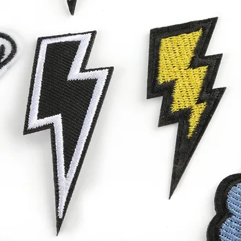 5vnt/daug Animacinių filmų Žaibo Siuvinėjimo Pleistrai Nustatyti Elektros energijos Logotipas Medžiaga Lipdukai Urmu 