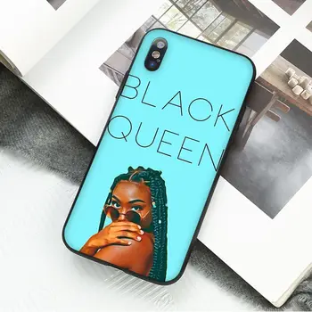 Afro Black Girl Magic Karalienė Melanino Poppin Telefono dėklas skirtas iPhone 11 Pro XS MAX XS XR 8 7 6 Plius 5 5S SE 12 mini 12PRO Max