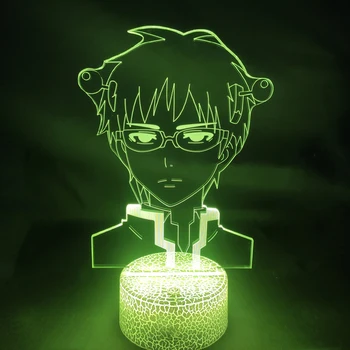 Anime Pragaištingą Gyvenimo Saiki K Manga RGB Naktį Šviesos Gimtadienio Dovana Vaikams 3D Paveikslas LED Lempos Kambaryje Setup Dekoro Saikiki k