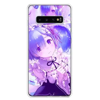 Anime ReZERO Ram Rem Telefono dėklas Galaxy S20 FE S7 KRAŠTO S8 S9 S10E Lite 