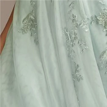 Appliques V-Kaklo, Grindų Ilgio Dirželiai oficialų suknelė moterims, elegantiška-Line Rankovių Užtrauktukas-iki 2021 m. Naujo Dizaino Mados suknelė
