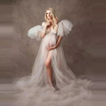 Aukštos Kokybės Motinystės Suknelės Susiėmę Fotografijos Motinystės Suknelė Photoshoot apatinis Trikotažas Chalatas naktiniai drabužiai Baby Shower