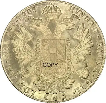 Austrijos 1905 4 Ducat Franz Joseph I Aukso monetos Žalvario Metalo Kopijuoti Progines monetas, MONETŲ