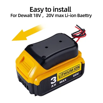 Baterija, adapteris, DeWALT 18V/20V Baterija Dokas Maitinimo Jungtis Su 14 Awg Laidų Jungčių Adapteris Įrankių Priedai