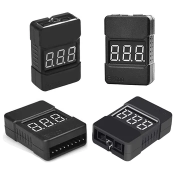 BX100 1S-8S Baterija voltmetras Testeris Lipo Battery Monitor Garso Signalo Indikatorius, 3.7 v, 7.4 v, 11.1 v RC Nepilotuojamų Sraigtasparnių