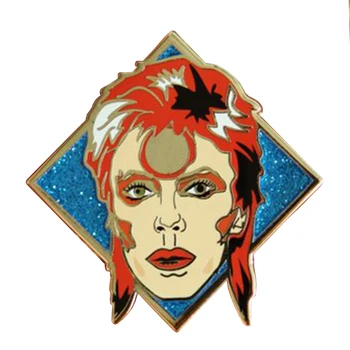 David Bowie įkvėpė ženklelis mielas blizgučiai pin ziggy stardust Sveikas meno sagė muzikos gerbėjai kolekcija
