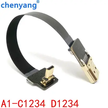 FPV Micro HDMI suderinamus Mini HDMI 90 laipsnių Adapteris FPC Juostelės Plokščias HDMI Kabelis, Pikis 20pin už Multicopter Oro Fotografija