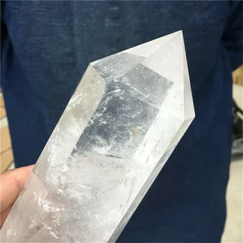 Gamtos skaidrus baltas kristalinis kvarcas Obeliskas kristalų lazdelė pasveiko
