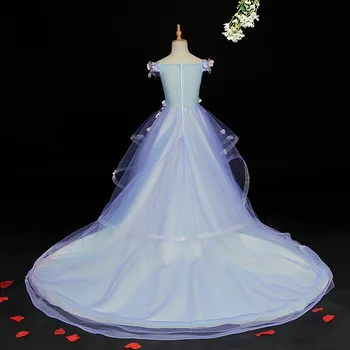 Gėlių mergaičių Suknelės Vestuvėms tai Yiiya B031 ilgomis Rankovėmis Gėlių Kamuolys Suknelė Aukštu Kaklu Appliquse Duobute Princesė Suknelės
