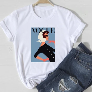 Harajuku Dizainas Cool Mados T-Shirt Graži Gėlė Ne Veido Moterų Animacinių Filmų Spausdinti Drabužių Goth Kawaii T-Shirt Girl Vasaros