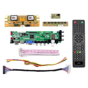 HD MI VGA, AV, USB ATV DTV LCD Valdybos darbas 4 CCFL 30Pin LVDS 20.1 22 colių 1680x1050 LCD: M201EW02 M220EW01 LTM220M1 LTM220M2