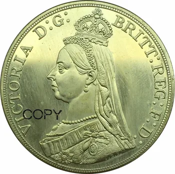 Jungtinė karalystė Victoria gold 5 Svarų 1887 Žalvario Kopijuoti Monetas