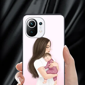 Karšto Baby Mama Mergaitės, Silikoninis Dangtelis Xiaomi Mi Pastaba 11i 11T 11 10i 10T 10 9 9T SE Pro Lite Ultra 5G Telefono dėklas Shell
