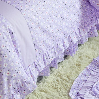 Korėjos stiliaus raudonos gėlių patalynės komplektas medvilnės twin karalienė king size mergaitės lova nustatyti princesė mielas patalynė antklode padengti nustatyti 38