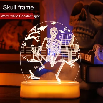 Kūrybos Helovinas Apdailos Šviesos Stalo Lempa Namų Kambario Dekoro Vaikų Lengvosios 3D Lempos Moliūgų Vaiduoklių Kaukolė LED Šviesos Naktį