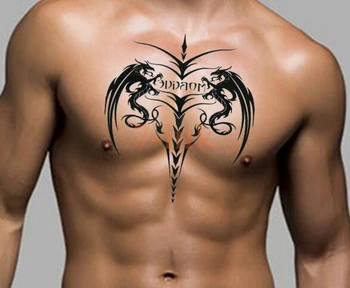 Laikina Tatuiruotė Lipdukas didelis dragon sword tatto ant kūno meno Moterų, Vyrų Kūno Menas 