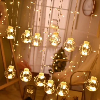 LED, Norinčių Kamuolys Užuolaidų String Žibintai Pasakų Girliandą Šviesos Lange Miegamasis Vestuvių Naujųjų Metų Kalėdų Šventė Apdaila