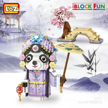LOZ Tsing Yi Panda Operos Serija Mikro-deimantiniai Mažų Dalelių Surinkti Blokai Suaugusiųjų Surinkti Žaislai, Pekino Operos