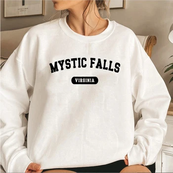 Mystic Falls Virginia Crewneck Palaidinukė Vampyras Ventiliatorius Dovana Patenka Moterys, Grafinis Hoodie Streetwear Moterims, Vyrams, Atsitiktinis Megztiniai Viršų
