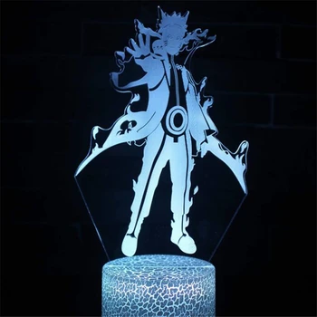 Naruto Uzumaki Uchiha Itachi Sasuke Kakashi 3D Naktį Šviesos diodų (LED) Touch Lempos, Miegamojo Dekoro naktinė lempa, Vaikams, Vaiku Gimtadienio Dovanos