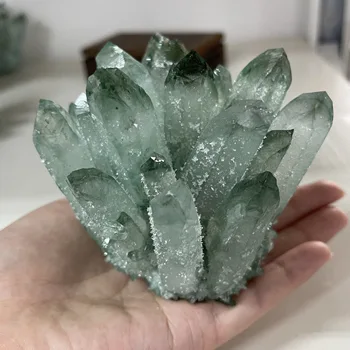 Natūrali Žalioji Dvasios Phantom Kvarco Kristalų Sankaupos Mineralinių Pavyzdys Namų Dekoro