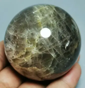 Natūralus juodas mėnulio akmuo kamuolys kristalų terapija