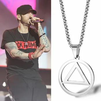 Naujas Mados Eminem Trikampis Vyrų Pakabukas Karoliai Hip-Hop, Rokas Gatvės Kultūros Karoliai Klasikinis Žmogus Papuošalai Dovana