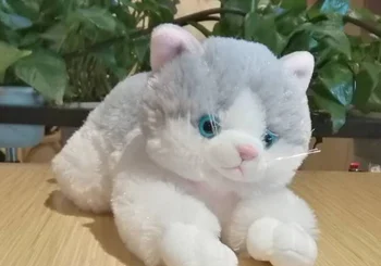 Naujas pliušinis sidabrinė, kačių žaislas aukštos kokybės minkštas guli katė lėlės dovana, apie 40cm 2780