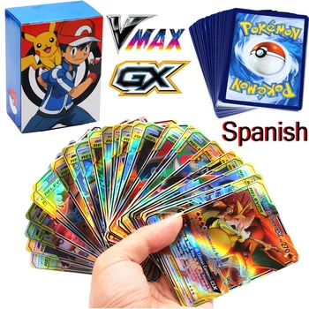 Naujausias ispanų kalba Pokemon Kortų Geriausia Pardavimo Šviečia GX EX VMAX Treneris Holografinis Energijos Žaidimas Kortelės Vaikai Žaislų Kolekcija