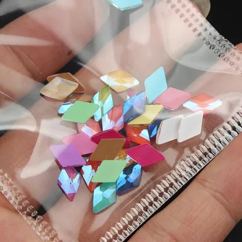 Naują įrašą aišku, naujas nagų dailė kalnų krištolas mocha 6X10mm deimantų kristalų 3D stiklas 30 / 100VNT nagų puošybos Nemokamas pristatymas