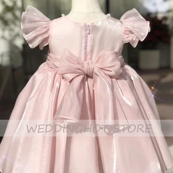 Organza Pink Gėlių mergaičių Suknelės 2022 Naujas Kūdikis, Kalėdų Sluoksniuotos Šalies Prom Chalatai Granulių Vaikams 1 Gimtadienio Suknelė платье для девочки