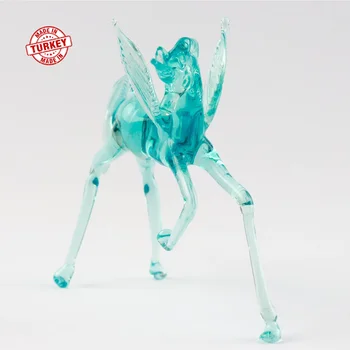 Pegasus arklių stiklo statulėlės namų dekoro rankų darbo produktą, darbalaukio ir stovo ornamentu objektas, graikų stiliaus mitologinis dovana
