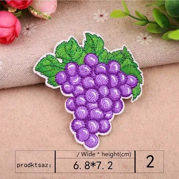 PGY Pigūs aukštos kokybės Vynuogių Vaisių Siuvinėjimo Razinų Lopai Drabužių Geležies Vaikams Drabužių Appliques Ženklelis Juostelės Lipduką