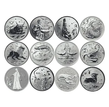 Pilnas komplektas dvylika žvaigždynų, suvenyrų monetos 12 vnt, pilnas komplektas proginės monetos