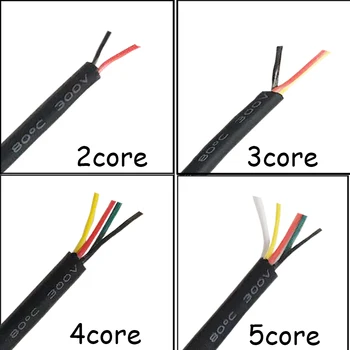 PVC Elektroninių Vielos DC Galvos Maitinimo Kabelį, UL2464 24awg 2 3 4 Core Multi-core Vielos Stalo Lempos dvi-prijunkite Maitinimo Laidą