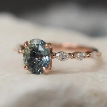 Safyro žiedas Europos ir Amerikos naujas mados elegantiškas rinkinys, cirkonis perlas žiedas žiedas žiedas vinjetė dydis 5-10