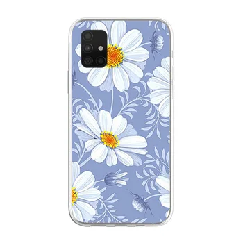 Samsung Galaxy A10S A10 M01 M10 M20 A9 2018 A60 A9S Apsaugos Minkštos TPU Silikono Mobiliojo Telefono dėklas Vasaros Gėlių Padengti Shell