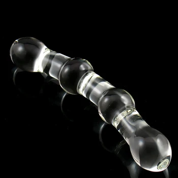 Skaidraus stiklo analinis granulės dildo g spot makštį, išangę masturbacija dvigubo baigėsi butt plug vibratorių gėjų sekso žaislai, produktai moterims
